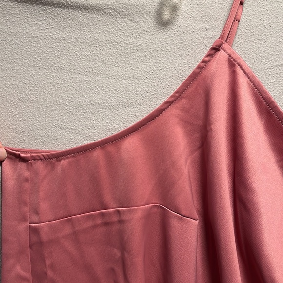 Lane Bryant 30/32 “Mesa Rose” pink satiny camisole with ruched detail - Picture 12 of 16